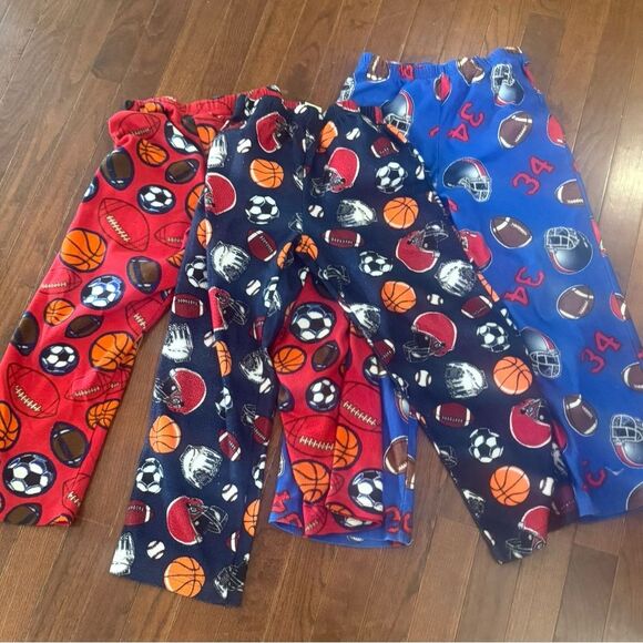 3 pairs boys sports themed sleep pants size medium - Picture 1 of 4